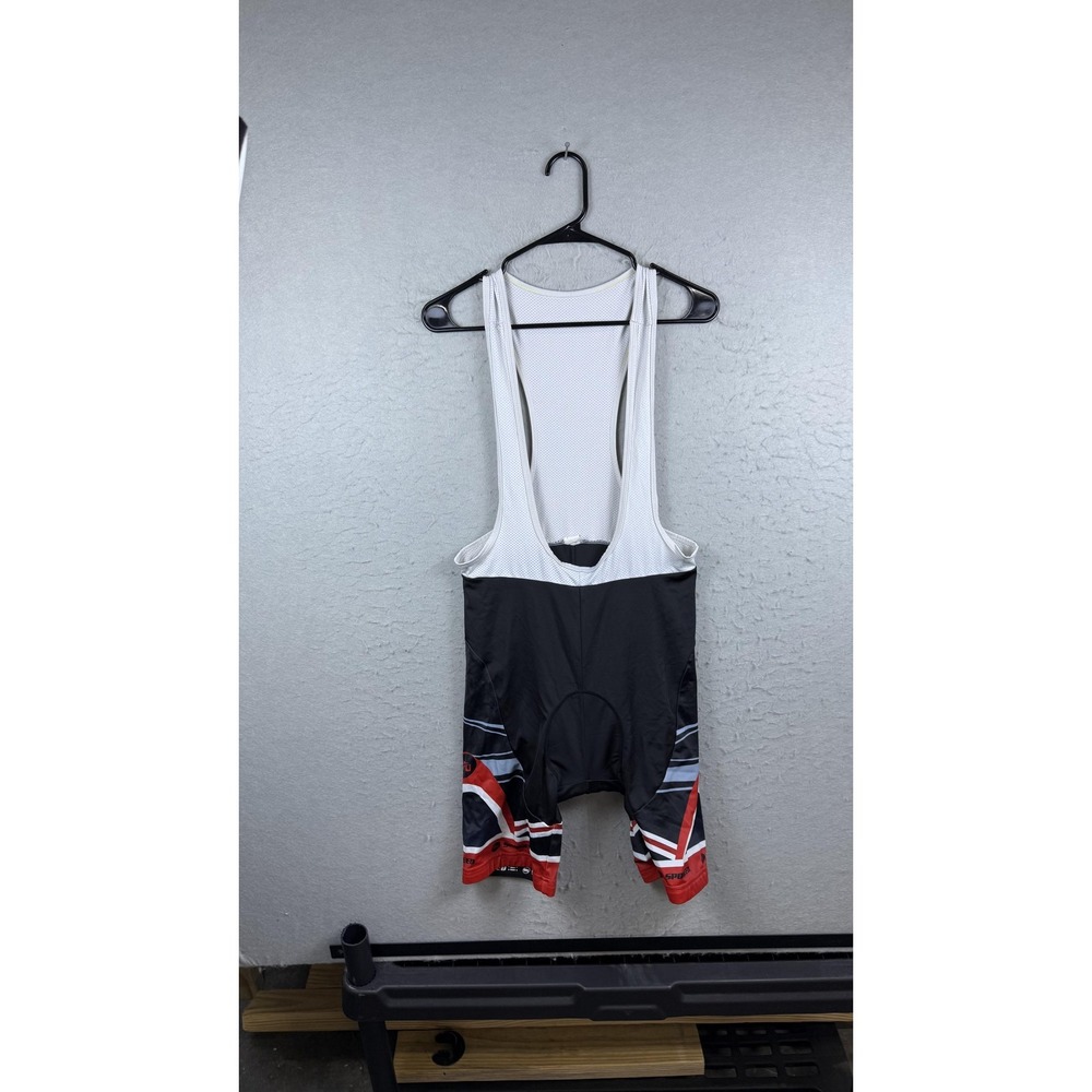 SPONEED Bib Cycling Shorts Mens Large Padded Bike Bibs Black Red‎ White 3D Pad